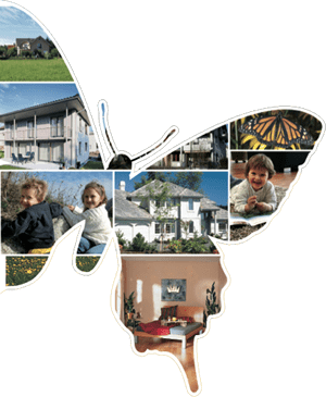 Schmetterlings Collage mit Immobilien