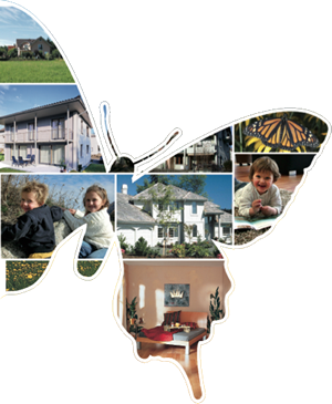 Schmetterlings Collage mit Immobilien